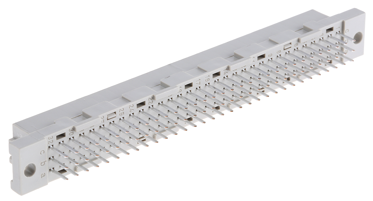 TE Connectivity Eurocard 96 Way 2.54mm Pitch, Type C Class C2, 3 Row, Straight DIN 41612 Connector, Socket