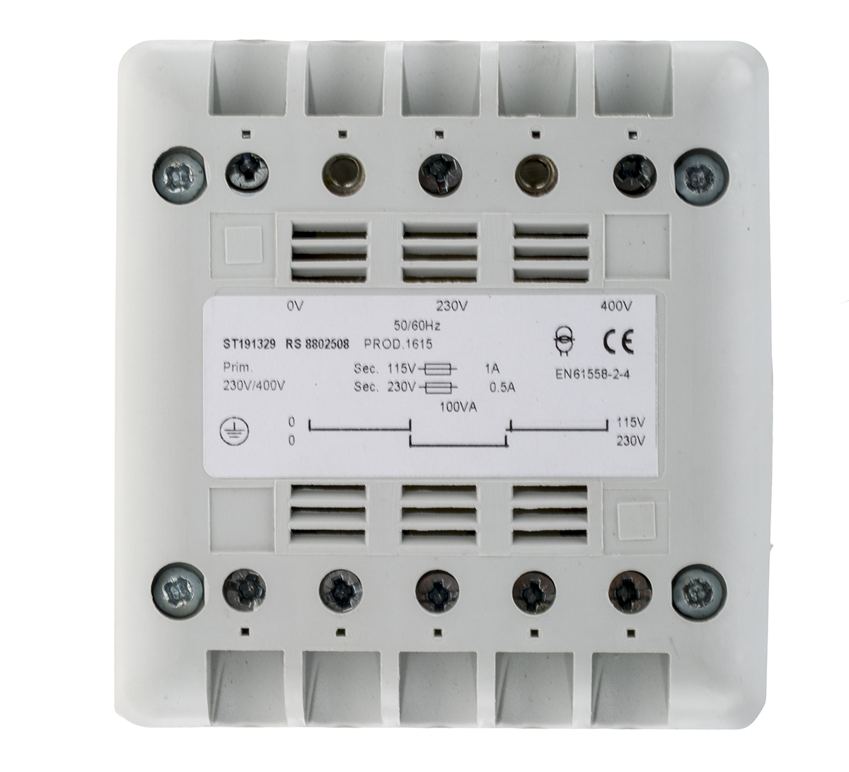 880-2508 RS PRO 400 VA DIN Rail Transformer, 230 V, 400 V ac Primary, 115 V ac, 12 V, 24 V Secondary, ASNZS 61558..4, ASNZS