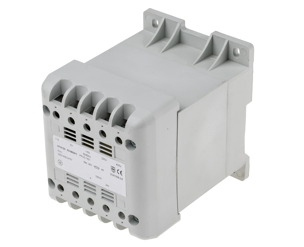 RS PRO 400 VA DIN Rail Transformer, 230 V, 400 V ac Primary, 12 V, 24 V, 115 V ac Secondary, ASNZS 61558..6 or ASNZS