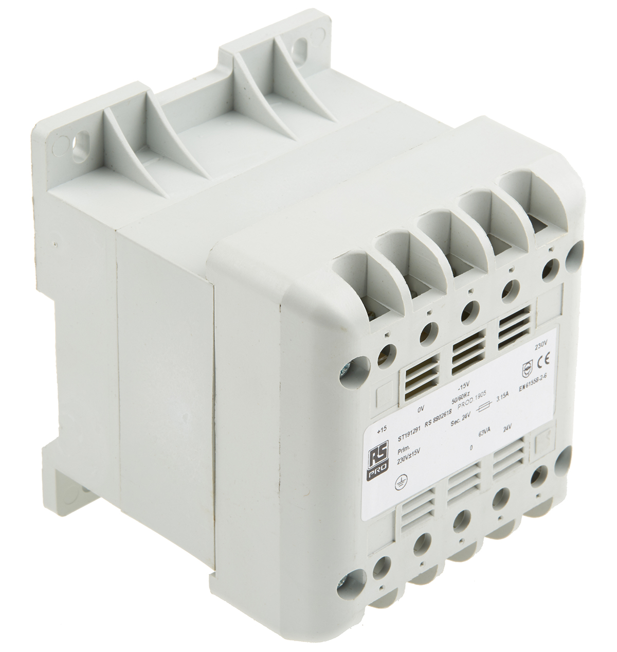 880-2618 RS PRO 400 VA DIN Rail Transformer, 400 V ac, 230 V Primary, 115 V ac, 12 V, 24 V Secondary, ASNZS 61558..4, IECBSEN