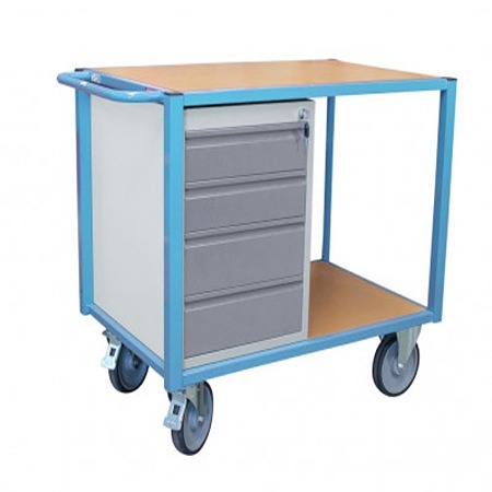 FIMM 1 Steel 2 Fixed + 2 Swivel with Brake Trolley, 1060 mm, 500 kg Load, 680 mm