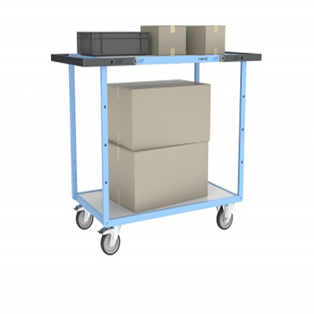 FIMM 2 Steel 2 Fixed + 2 Swivel with Brake Trolley, 850 mm, 250 kg Load, 500 mm