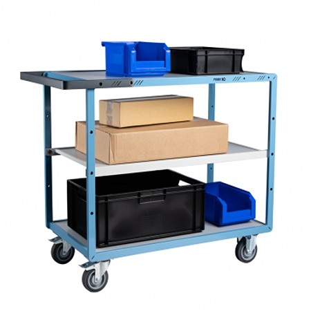 FIMM 3 Steel 2 Fixed + 2 Swivel with Brake Trolley, 1000 mm, 250 kg Load, 600 mm
