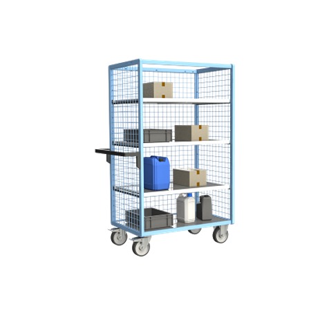 FIMM 3 Steel 2 Fixed + 2 Swivel with Brake Trolley, 965 mm, 500 kg Load, 585 mm