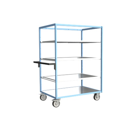 FIMM 3 Steel 2 Fixed + 2 Swivel with Brake Trolley, 1165 mm, 500 kg Load, 800 mm