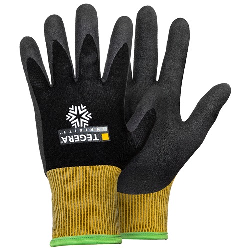 Tegera 810 Black, Yellow Acrylic, Acrylic, Fleece, Fleece, Nylon, Nylon, Spandex, Spandex Glove, Size 10/XL, Nitrile,