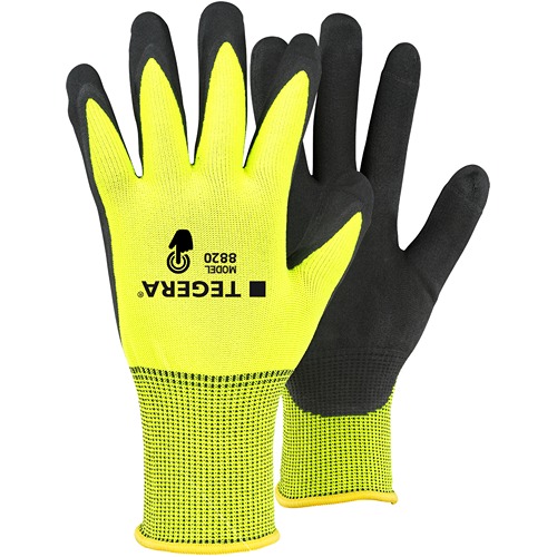 Tegera TEGERA Yellow, Black Spandex, Polyester Work Gloves, Size 12, Nitrile Foam Coating