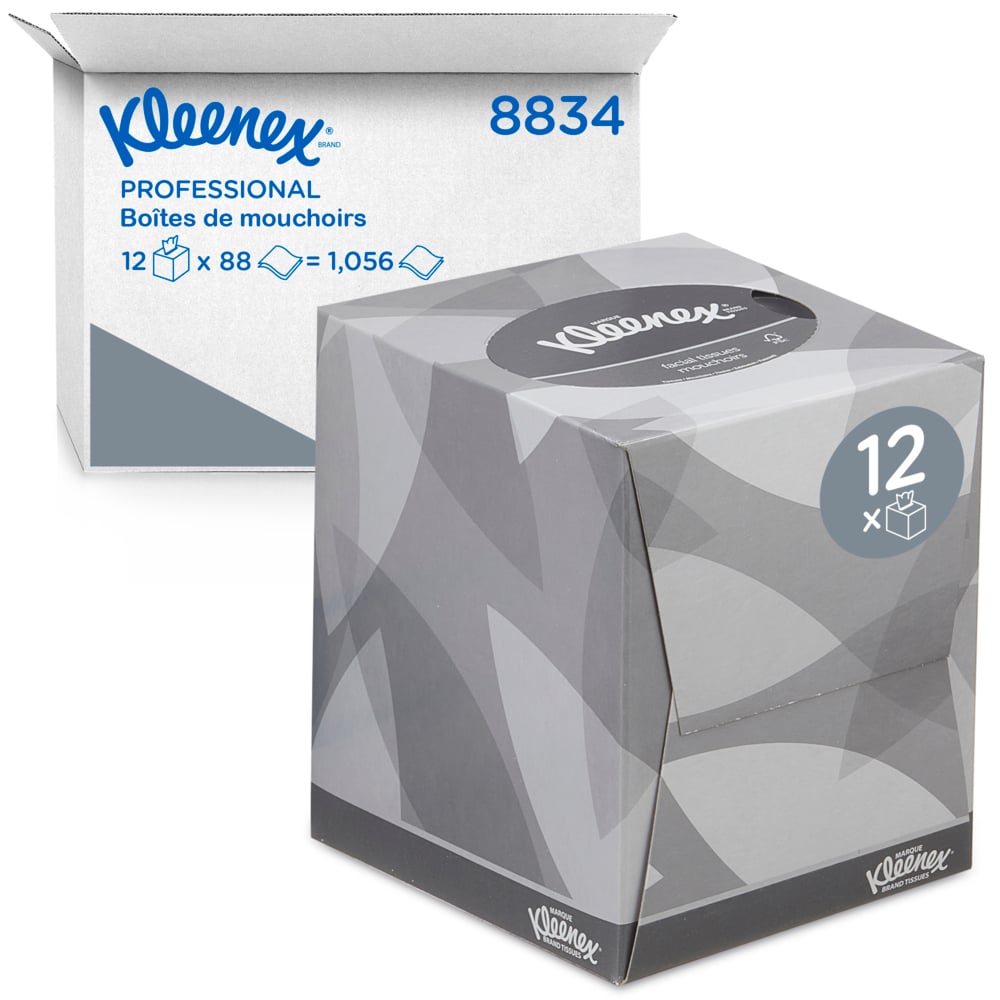 KLEENEX Kleenex® White Facial Tissue, Box of 1056
