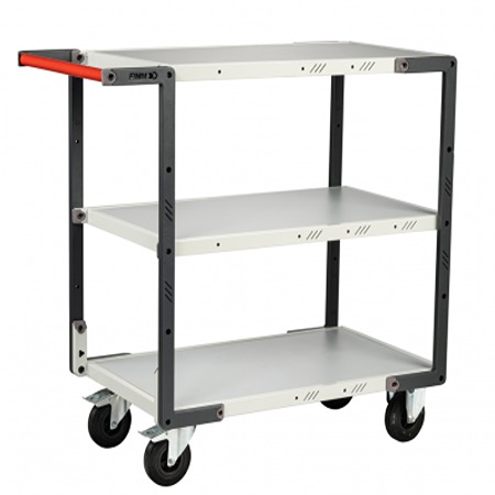 FIMM 3 Steel 2 Fixed + 2 Swivel with Brake Trolley, 850 mm, 250 kg Load, 495 mm