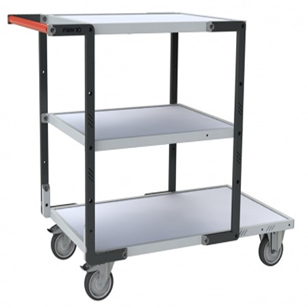 FIMM 3 Steel 2 Fixed + 2 Swivel with Brake Trolley, 1000 mm, 250 kg Load, 595 mm
