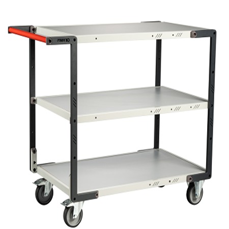 FIMM 3 Steel 2 Fixed + 2 Swivel with Brake Trolley, 1000 mm, 250 kg Load, 595 mm