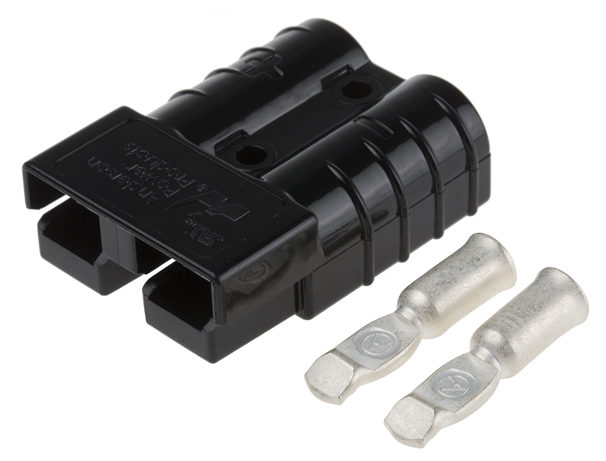 w-6331g3m Anderson Power Products 2 Way Male Battery Connector, Straight, Cable, 50A