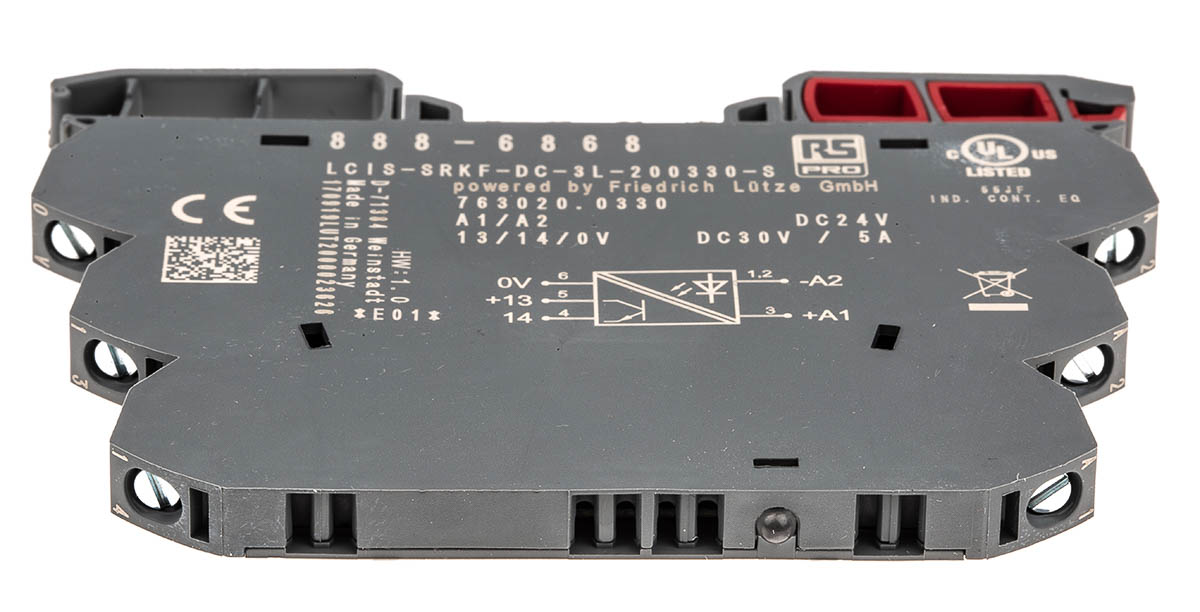 888-6868 RS PRO Solid State Relay, 5 A Load, DIN Rail Mount, 30 V Load, 30V Control