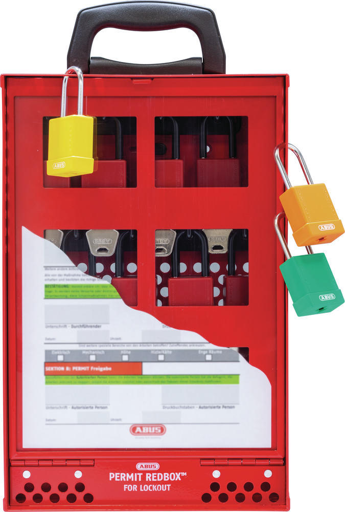 ABUS Red 24-Lock Lockout Metal Box, 7 mm