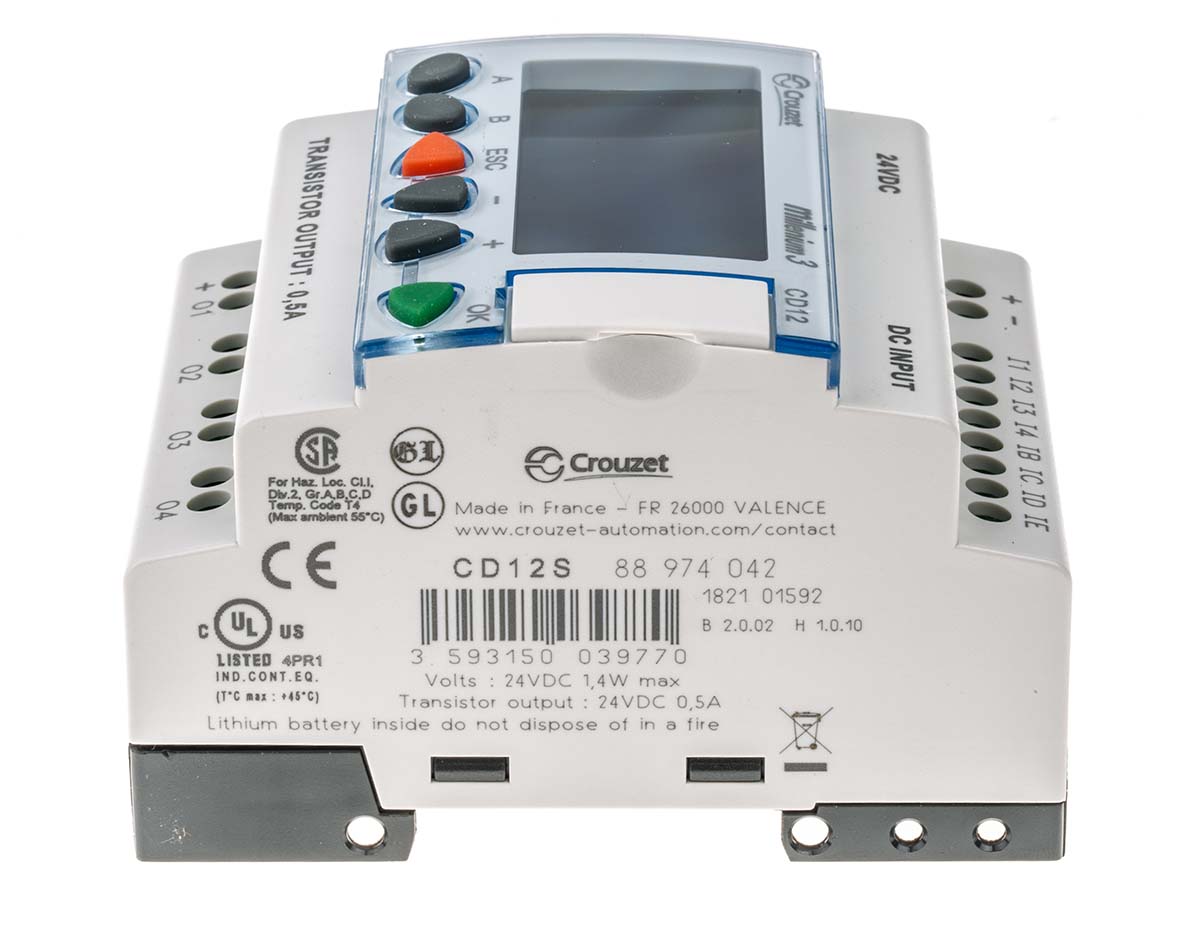 88974042 Crouzet Millenium 3 Series Logic Module, Transistor Output, 8-Input, Digital Input