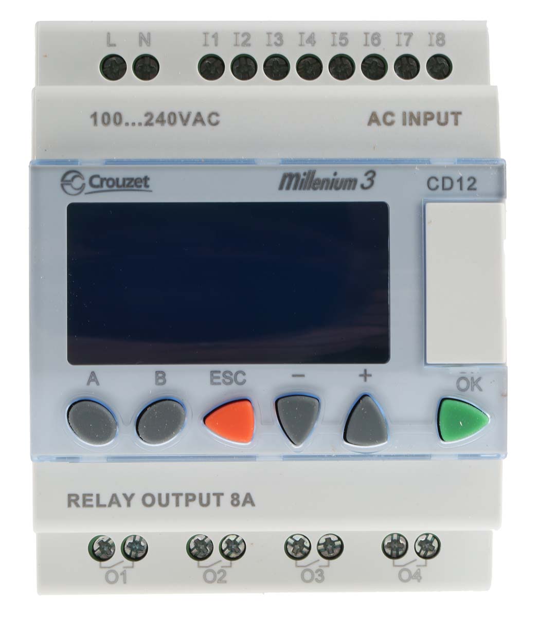 Crouzet Millenium 3 Series Logic Module, Relay Output, 8-Input, Digital Input