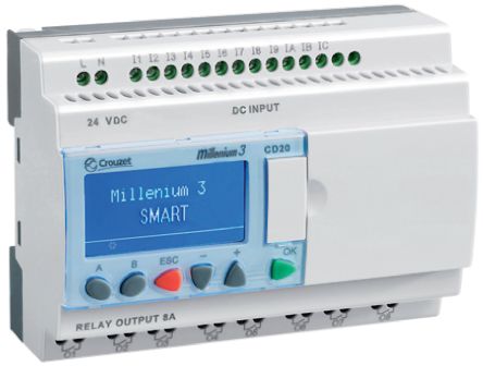 Crouzet Millenium 3 Series Logic Module, Relay Output, 12-Input, Digital Input