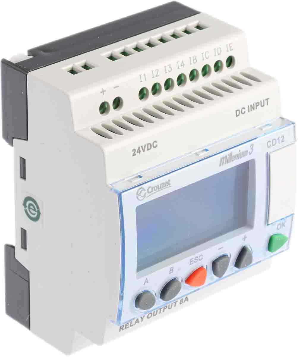 88974080 Crouzet Millenium 3 Series Logic Module, Relay Output, 8-Input, Analogue, Digital Input