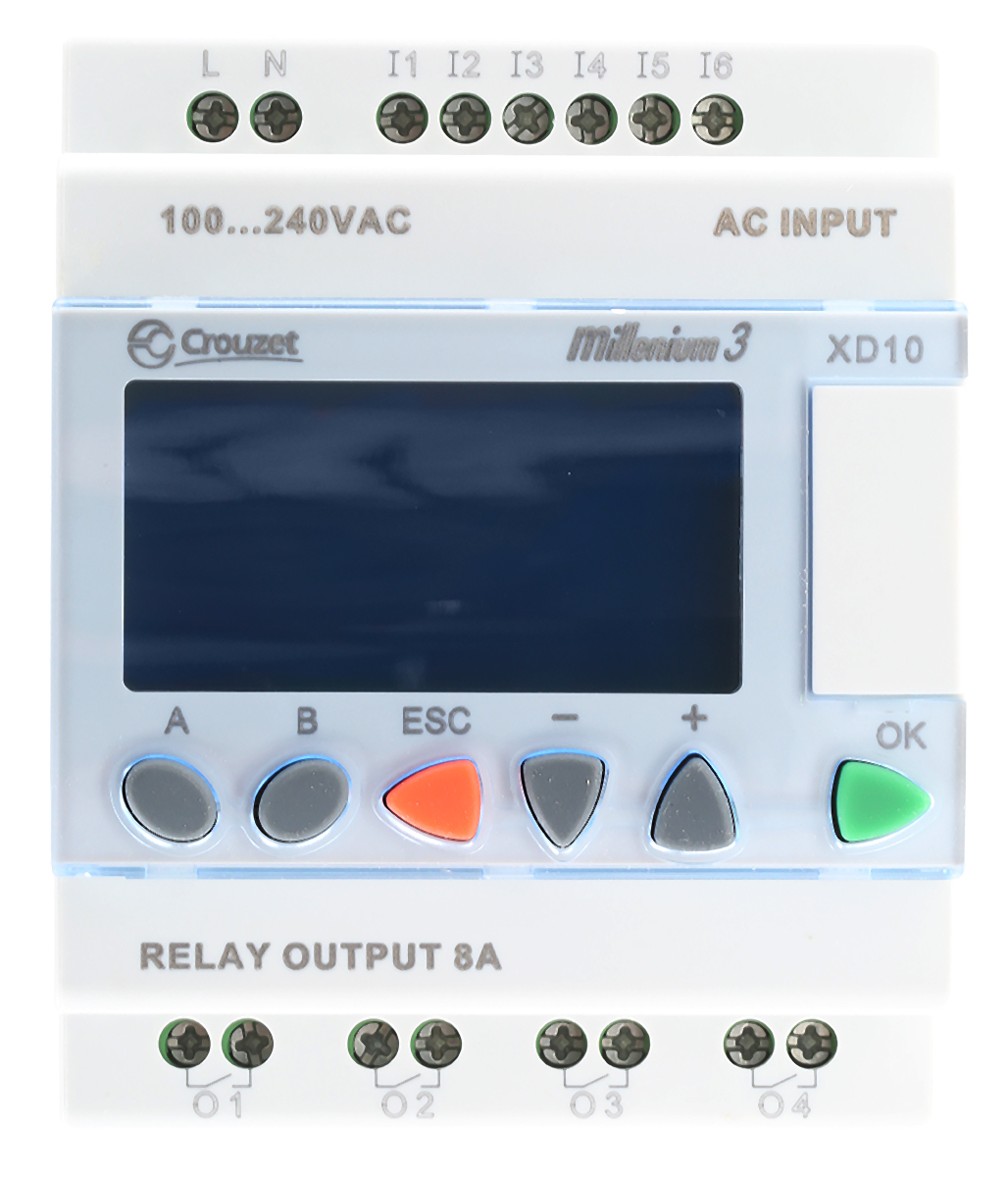 Crouzet Millenium 3 Series Logic Module, Relay Output, 6-Input, Digital Input