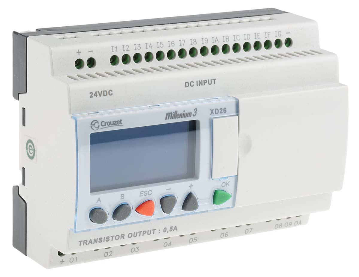 88974162 Crouzet Millenium 3 Series Logic Module, Solid State Output, 16-Input, Digital Input