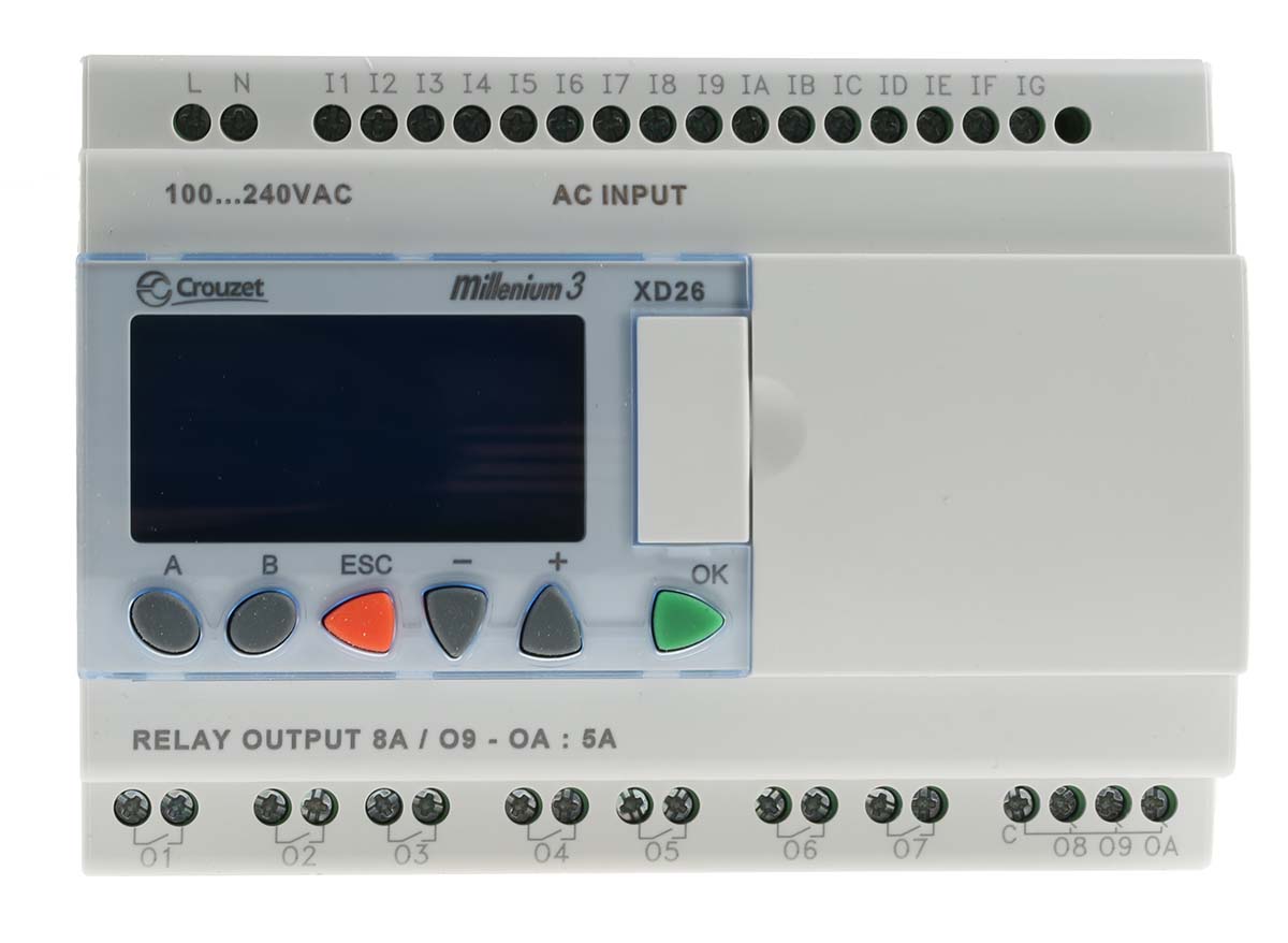 Crouzet Millenium 3 Series Logic Module, Relay Output, 16-Input, Digital Input