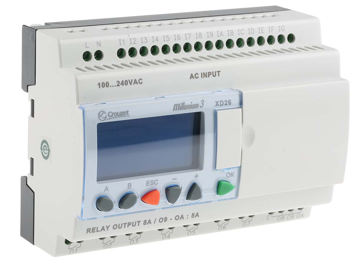 88974163 Crouzet Millenium 3 Series Logic Module, Relay Output, 16-Input, Digital Input