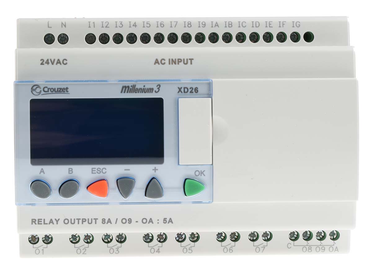 Crouzet Millenium 3 Series Logic Module, Relay Output, 16-Input, Digital Input