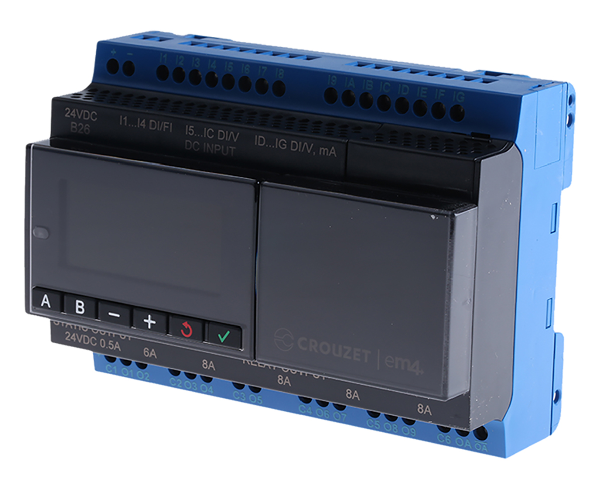 Crouzet em4 Local Series PLC CPU Starter Kit, Relay Output, 16-Input, Digital, Analogue Input