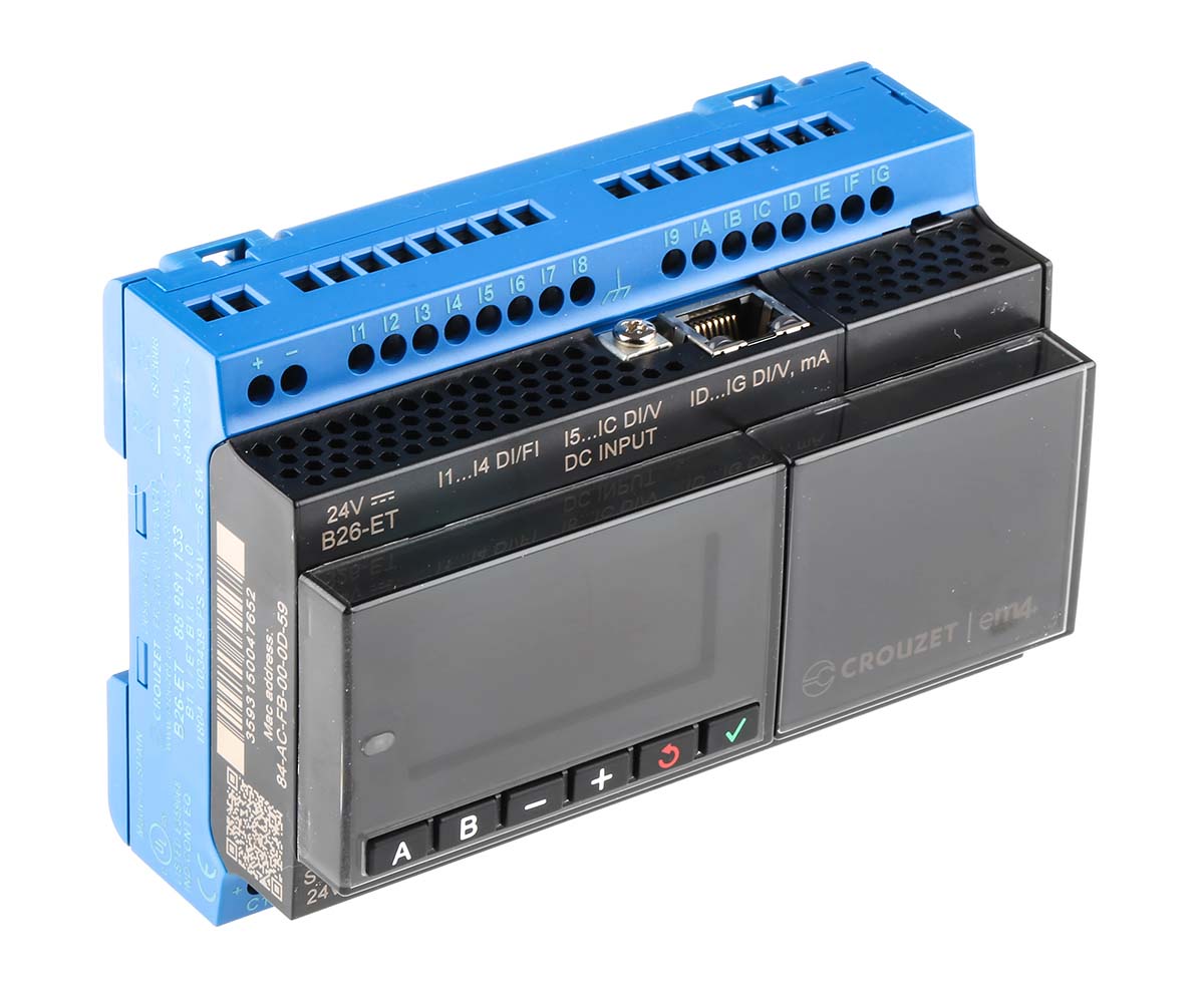 88981133 Crouzet em4 Series PLC CPU, Relay, PWM Output, 6-Input, Digital, Analogue Input