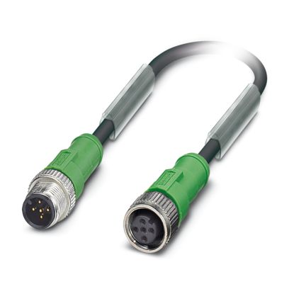 Phoenix Contact Male 5 way Straight Plug M12 to 5 way Straight Socket M12 Actuator/Sensor Cable, 1 m