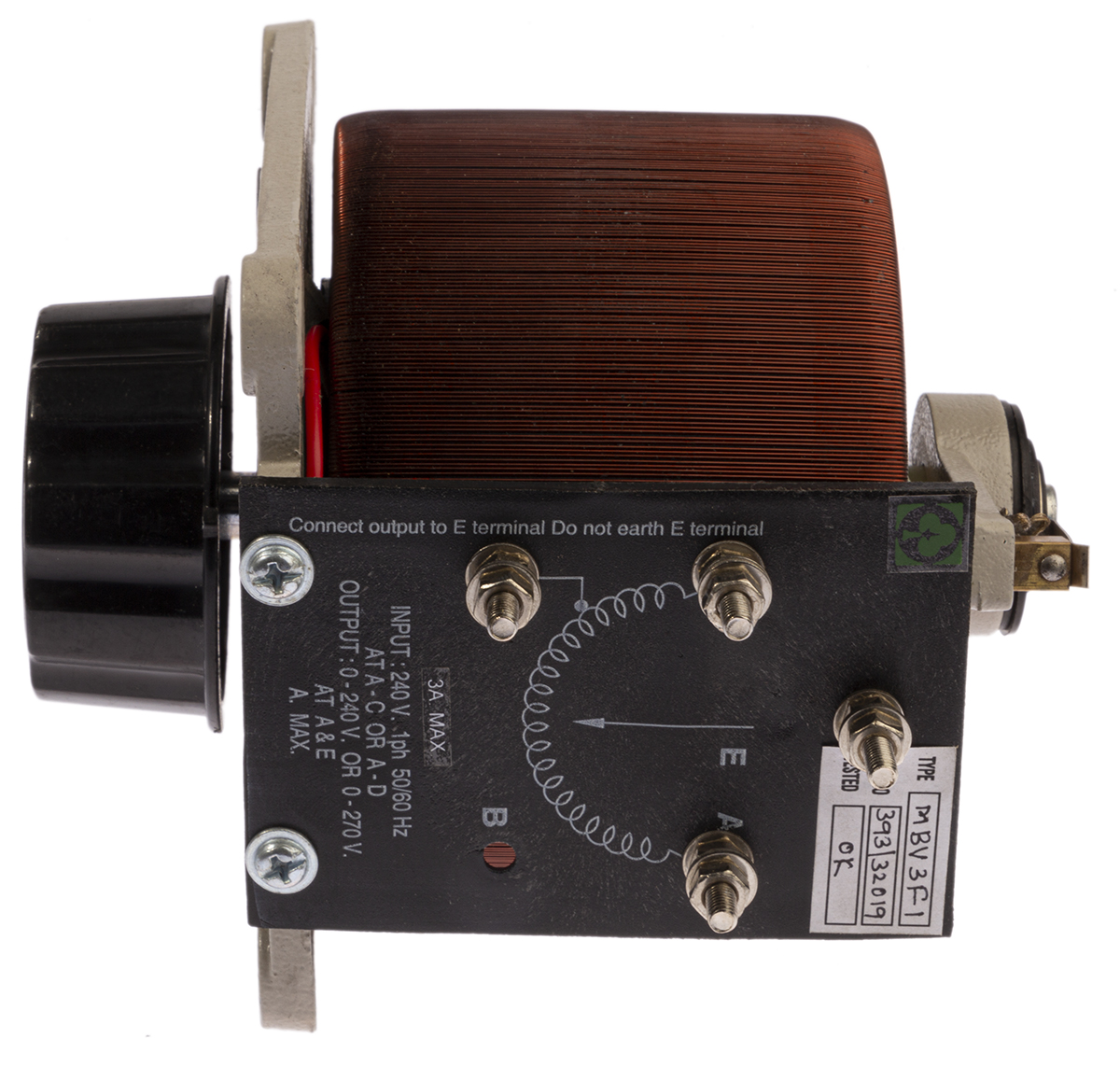 890-2777 RS PRO Variac, 1 Output, 1 Phase 720 VA, 240 V 0 to 270 V, 240 V