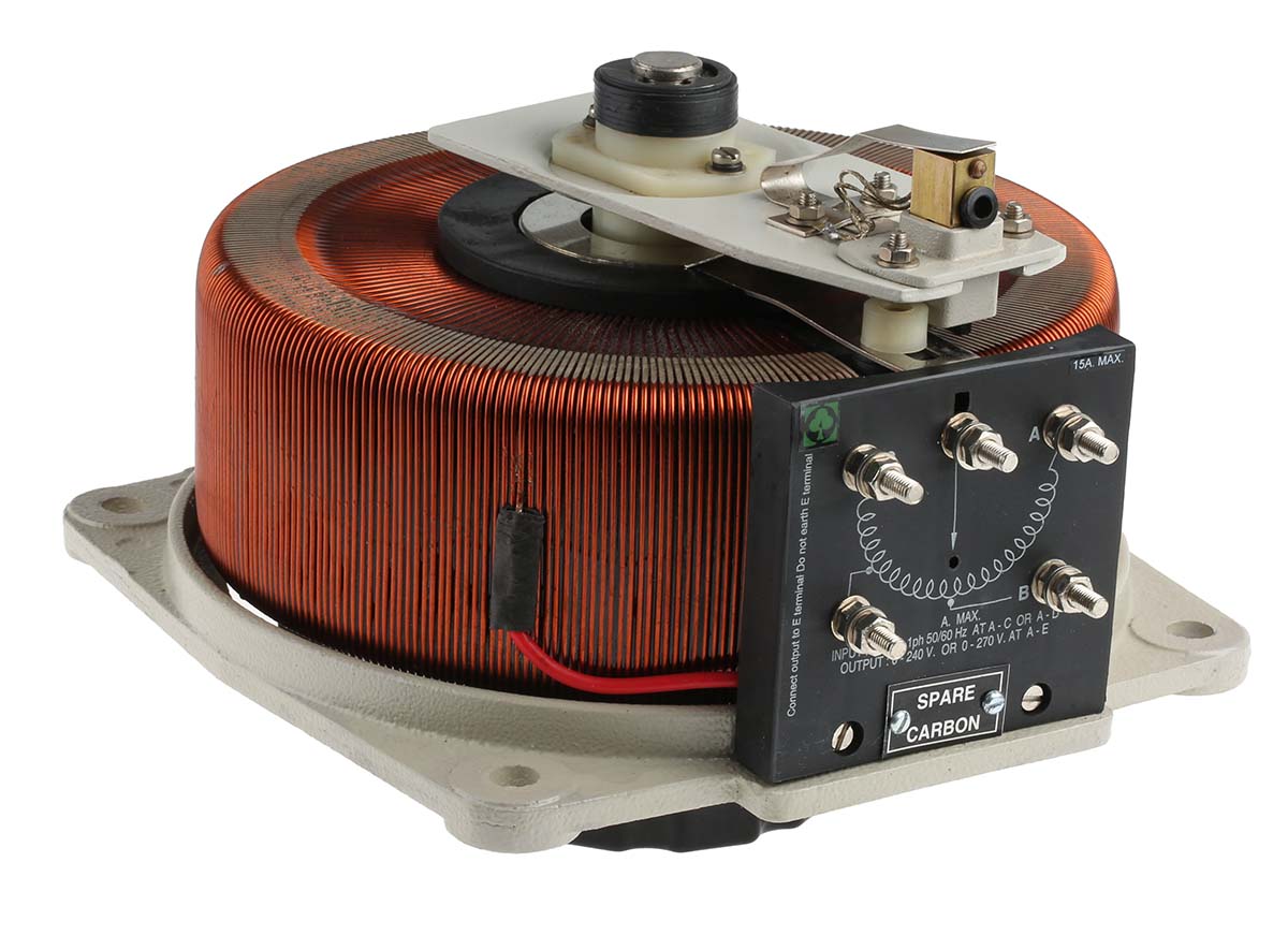 890-2787 RS PRO Variac, 1 Output, 1 Phase 3.6 kVA, 240 V 240 V, 0 to 270 V