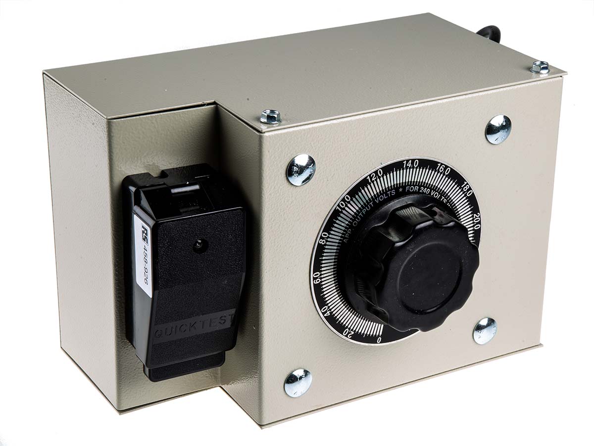 890-2866 RS PRO Variac, 1 Phase 1.2 kVA, 240 V ac