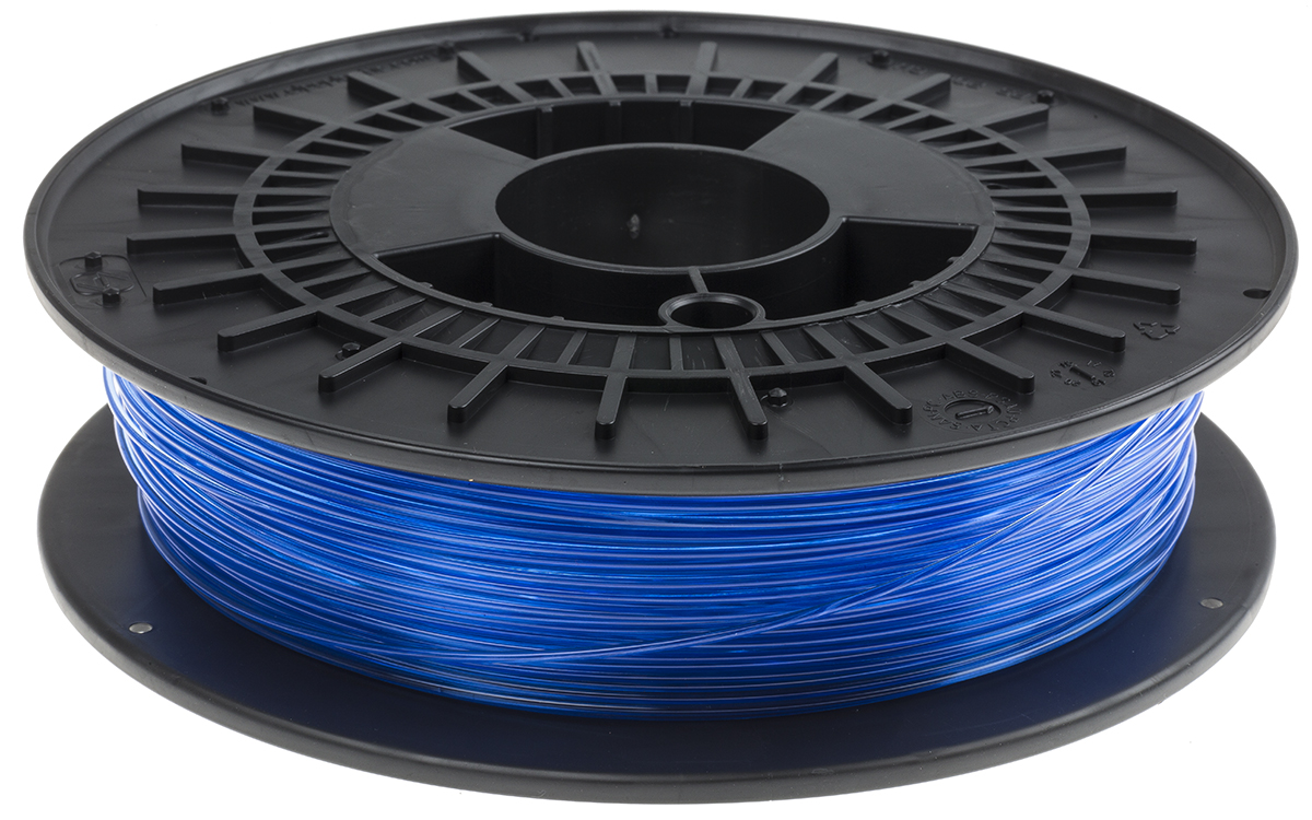 RS PRO 1.75 mm Translucent Blue PET-G 3D Printer Filament, 500 g