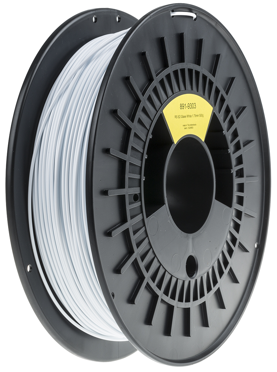 RS PRO 1.75 mm White PET-G 3D Printer Filament, 500 g