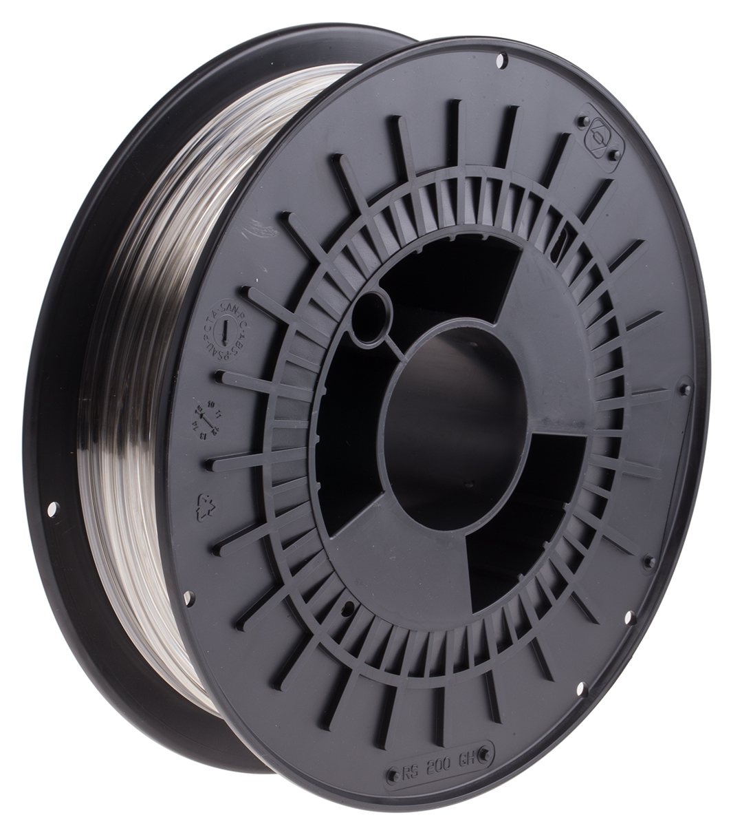 RS PRO 2.85 mm Transparent PET-G 3D Printer Filament, 500 g