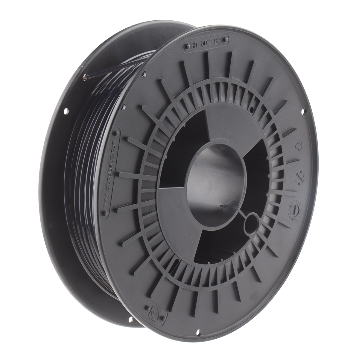 RS PRO 2.85 mm Black, Transparent PET-G 3D Printer Filament, 500 g