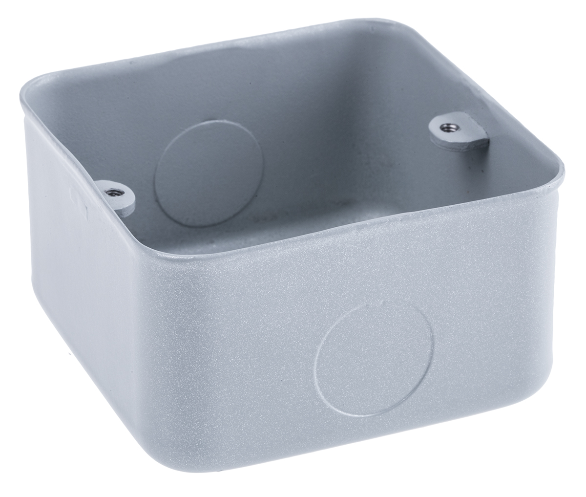 MK Electric Metal Clad Silver Gloss Aluminium Back Box, BS, IP20, Surface, Flush Mount, 2 Gangs 86 mm 73mm 40 mm