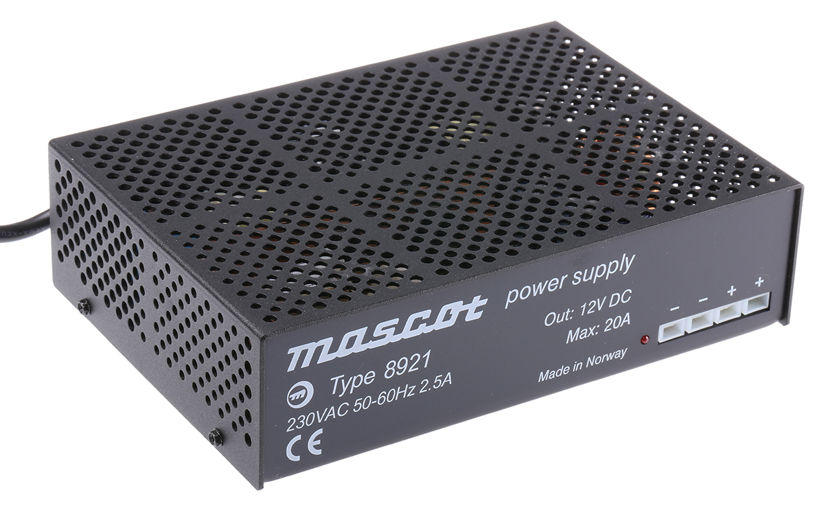 Mascot 270 W AC/DC Adapter 3-Pin (UK) 12V dc Output, 20 A