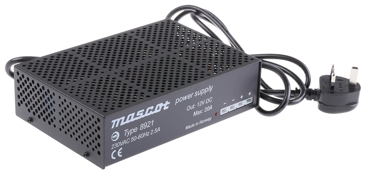 8921000055 Mascot 270 W AC/DC Adapter 3-Pin (UK) 12V dc Output, 20 A