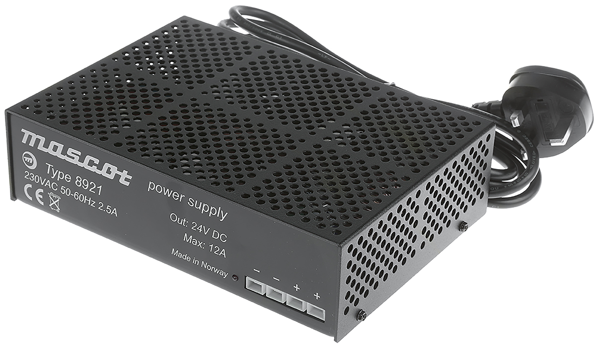 Mascot 270 W AC/DC Adapter 3-Pin (UK) 24V dc Output, 12 A