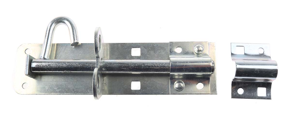 RS PRO Steel Padlockable Bright Zinc Door Bolt 150 mm