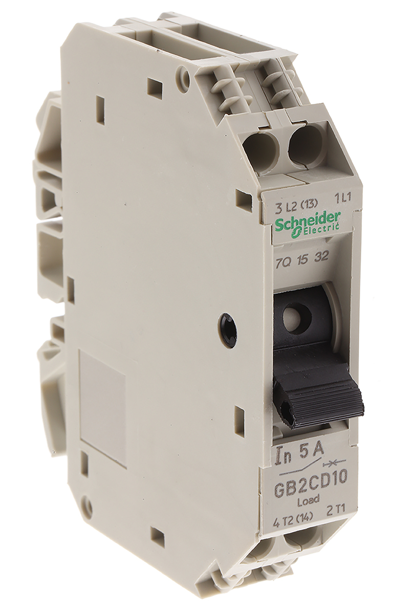 Schneider Electric 5A 1P + N Pole Thermal Magnetic Circuit Breaker, 250V ac GB2