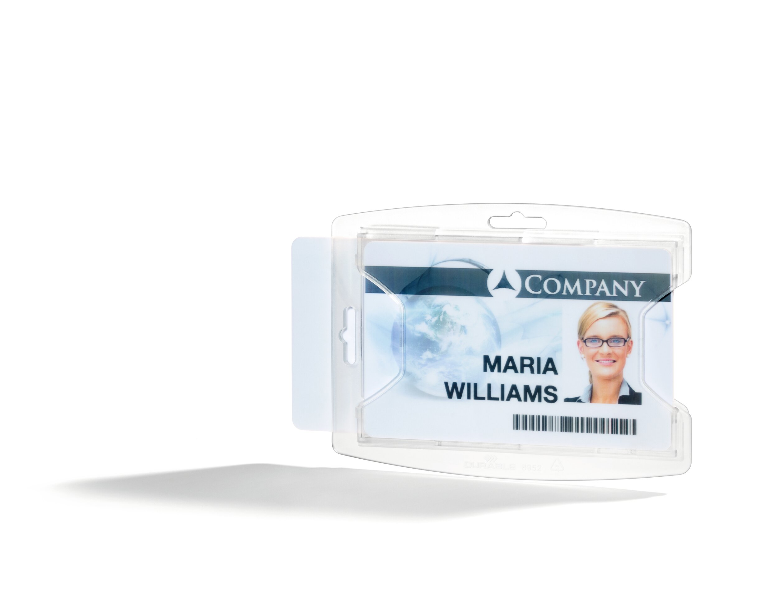 895219 Durable Transparent 70% Recycled Polypropylene Name Badge ID Card Holder