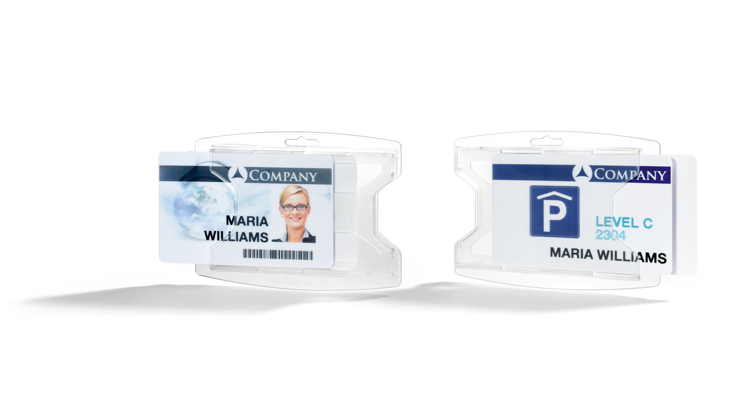 895219 Durable Transparent 70% Recycled Polypropylene Name Badge ID Card Holder