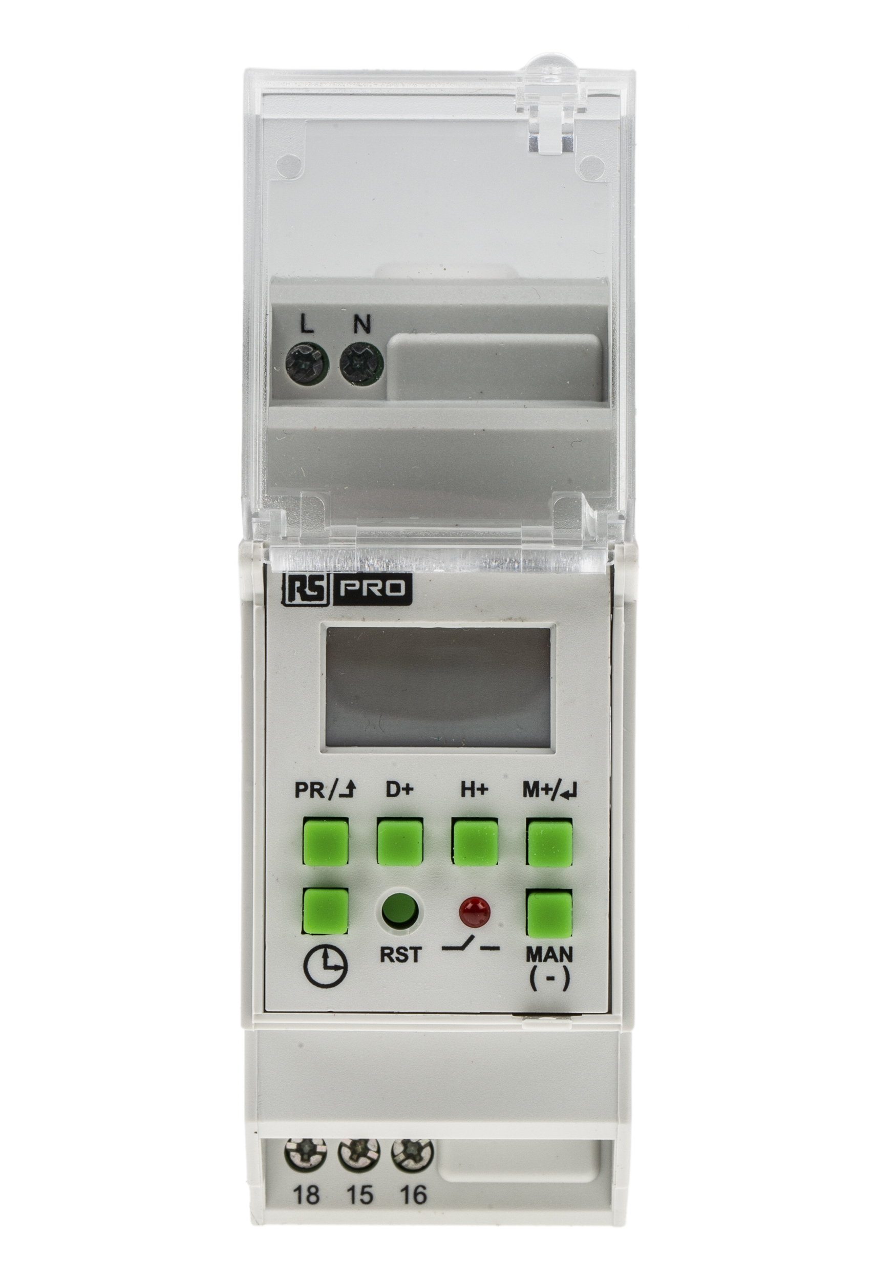 896-6876 RS PRO Digital DIN Rail Time Switch 6LL003-08 DIN Rail Time Switch, 1-Channel 240 V ac