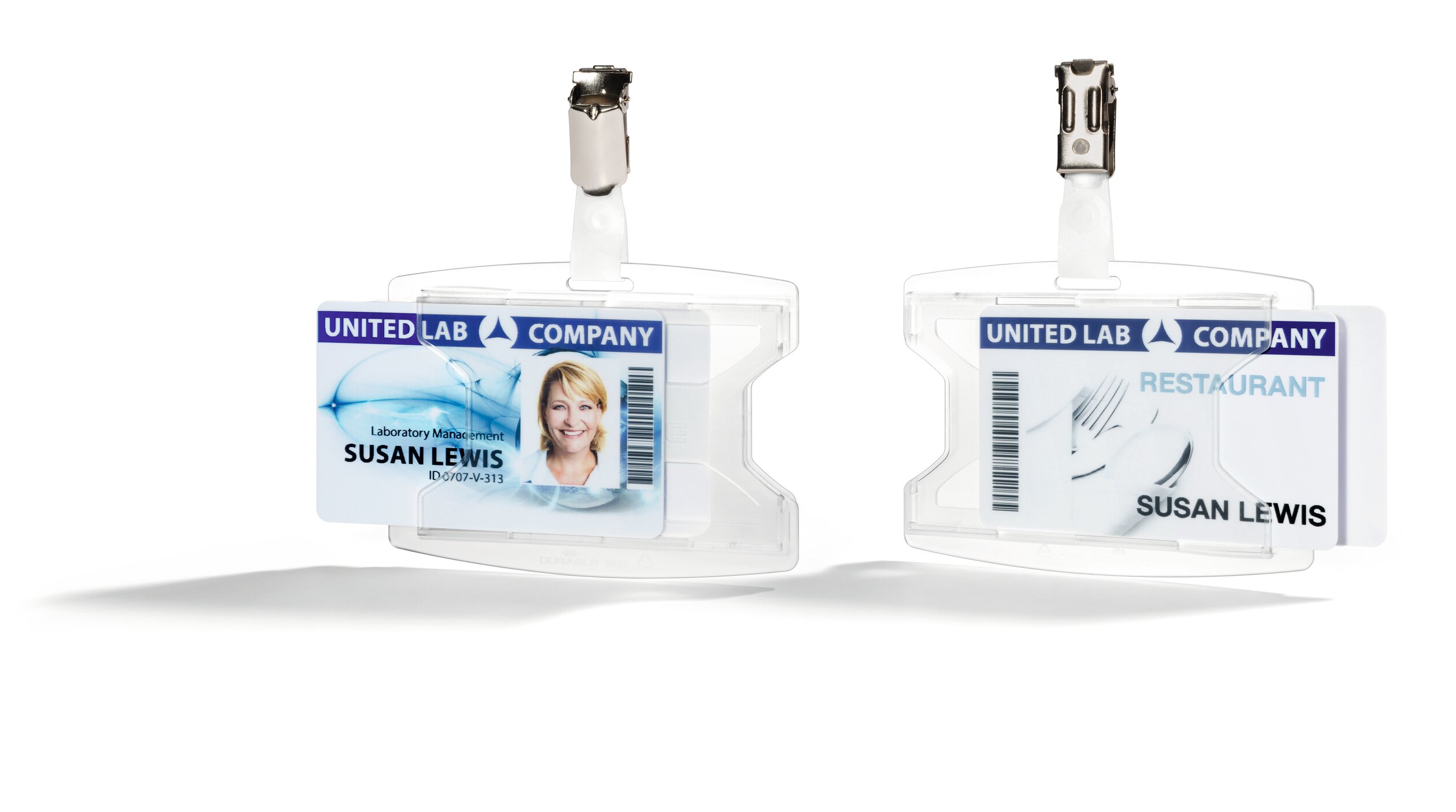896219 Durable Transparent Recycled Polypropylene Name Badge ID Card Holder
