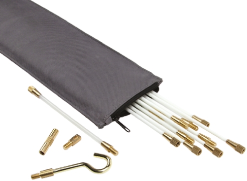 HellermannTyton Cable Rod Mini Eye, Lead, Tuff Hook, 10 White Rods, Gender Changer