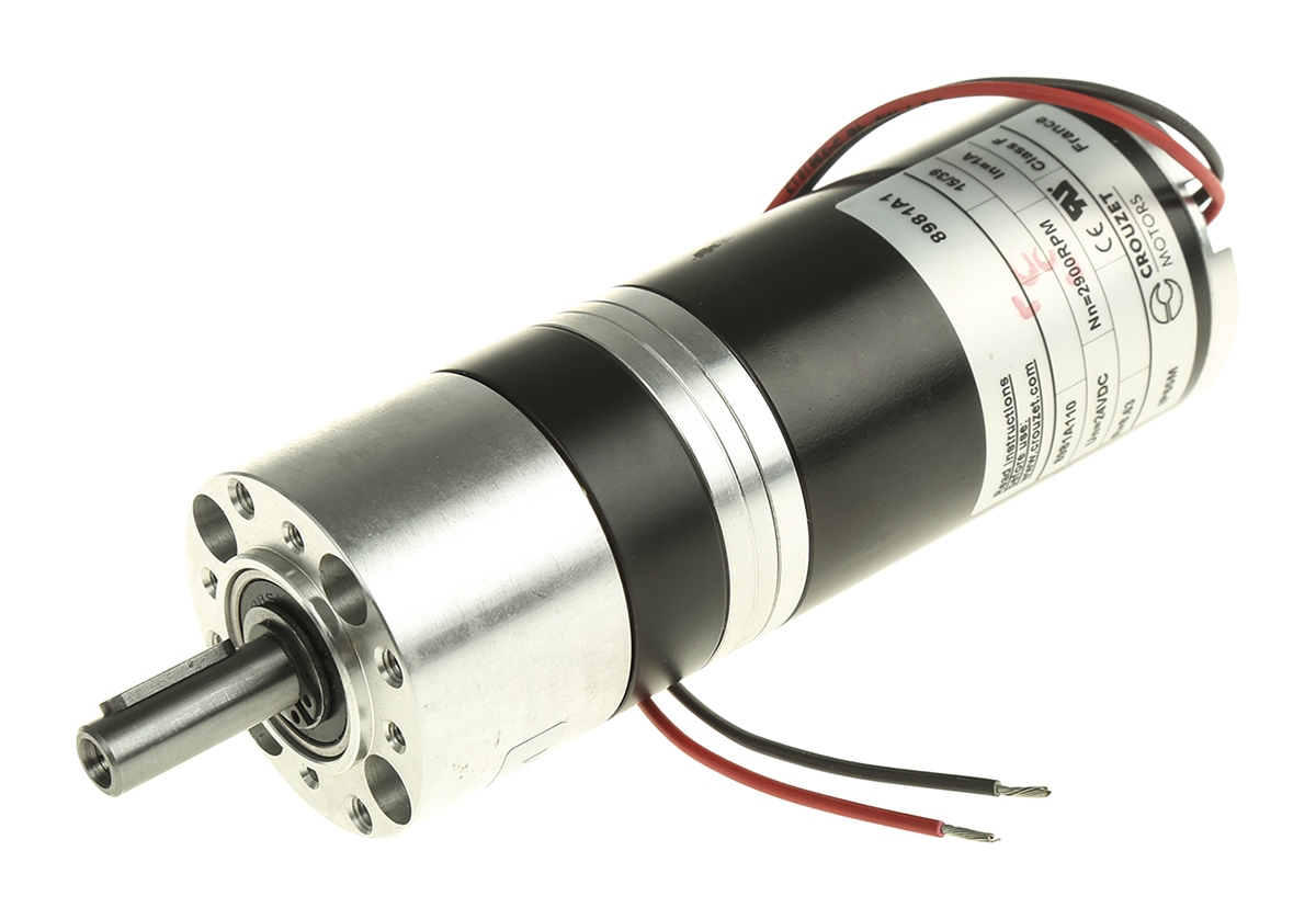 Crouzet Brushed Geared DC Geared Motor, 20 W, 24V dc, 3 Nm, 324rpm, 8 mm Shaft Diameter