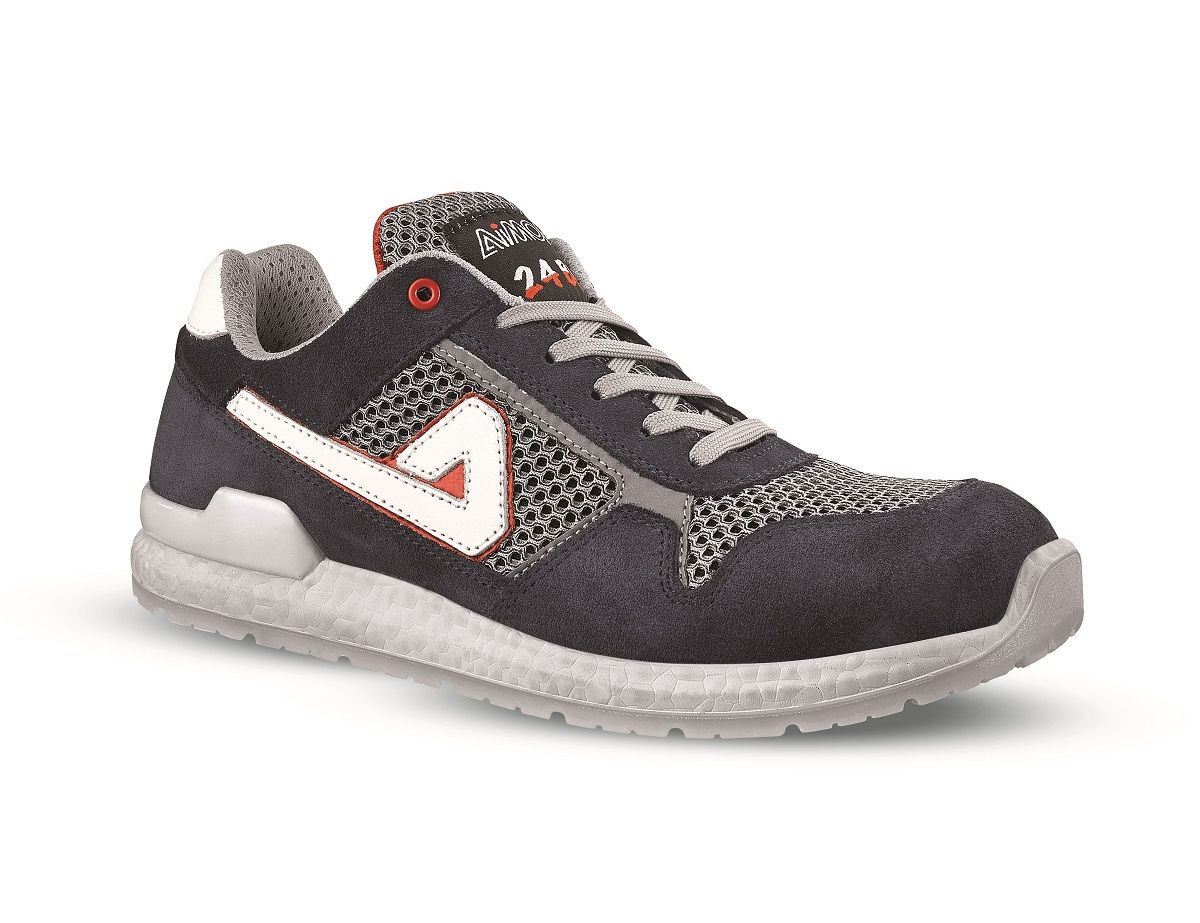 AIMONT ROMELL ABI05 Unisex Grey, Red Aluminium Toe Capped Safety Trainers, UK 3, EU 35